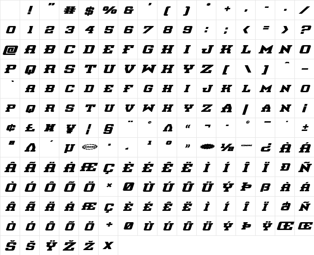 Interceptor Bold Expanded Italic Bold Expanded Italic Character Map Interceptor Bold Expanded Italic Bold Expanded Italic Character Map