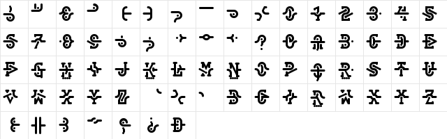 Interlock Regular Character Map Interlock Regular Character Map