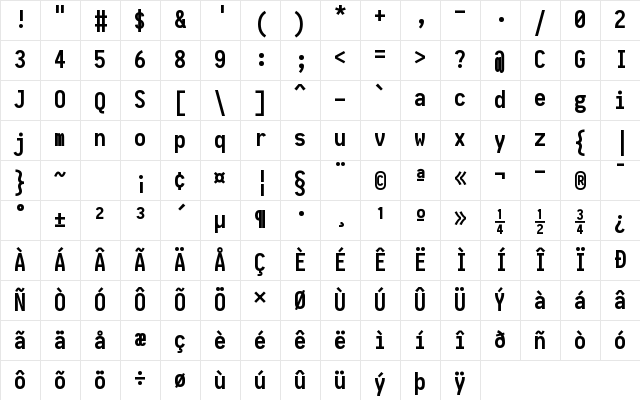 Iosevka Bold Character Map Iosevka Bold Character Map