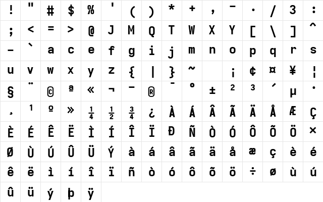 Iosevka Extrabold Extended Regular Character Map Iosevka Extrabold Extended Regular Character Map