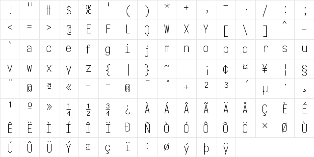 Iosevka Extralight Regular Character Map Iosevka Extralight Regular Character Map