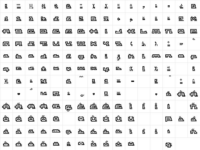 Atomic OutlineScript Character Map