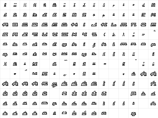 Atomic OutlineScriptItalic Character Map