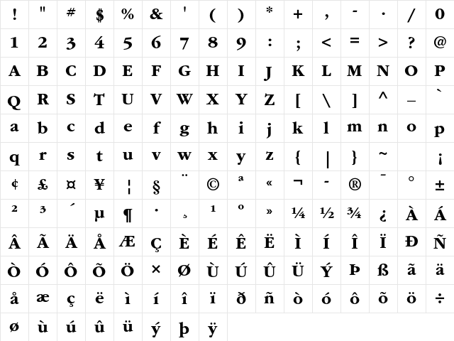 ITC Garamond Std Bold Character Map ITC Garamond Std Bold Character Map