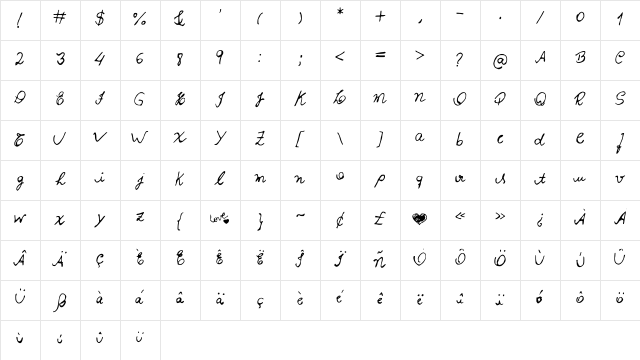 Izabela Medium Character Map
