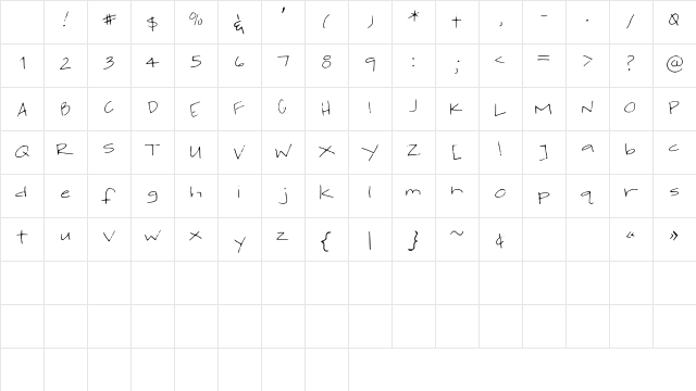 jackishandwriting Medium Character Map jackishandwriting Medium Character Map