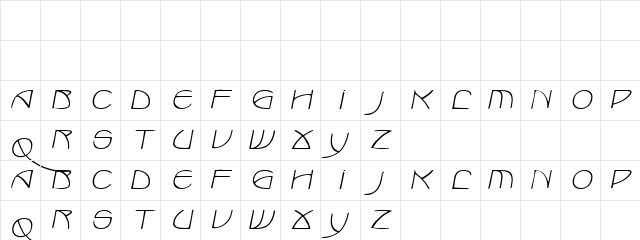 JacksonCaps Oblique Character Map