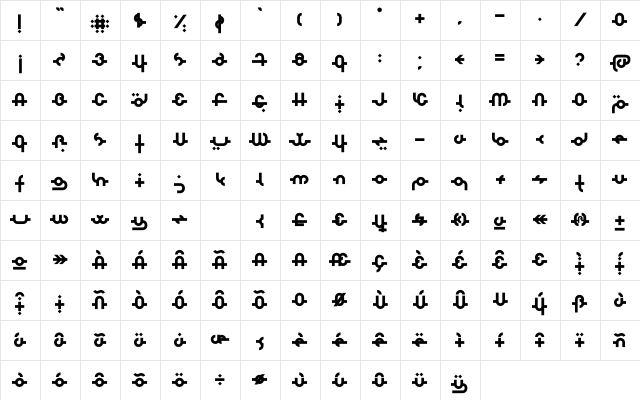 Jan LT Std Regular Character Map