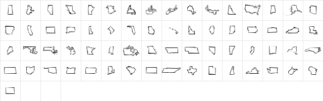 MiniPics BorderlineCutout Character Map