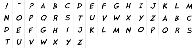 JaySFX Italic Character Map