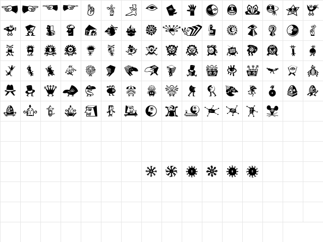 MiniPics LilCreatures Character Map