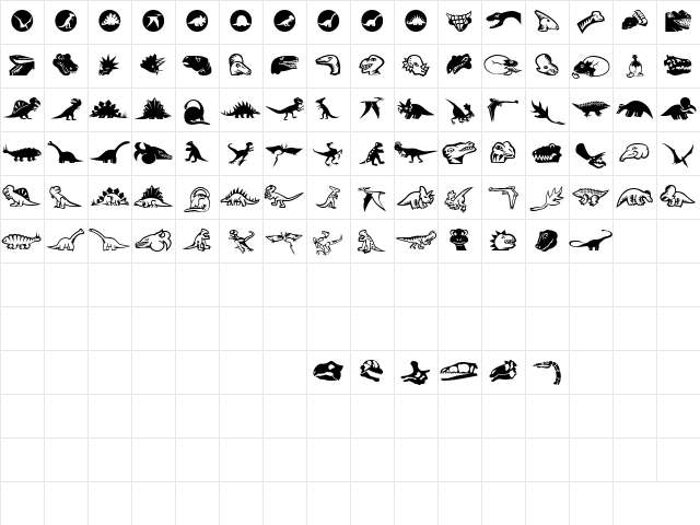 MiniPics LilDinos Character Map