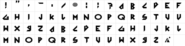 Arkanoid Solid Regular Character Map