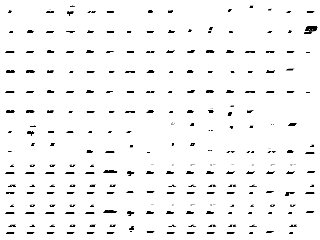 Jedi Special Forces Gradient Italic Italic Character Map