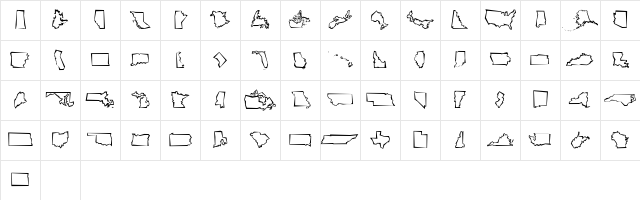 MiniPics BorderlineCutout Character Map