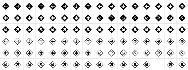MiniPics DirectionalDA Character Map
