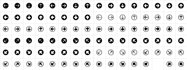 MiniPics DirectionalRA Character Map