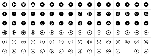 MiniPics DirectionalRT Character Map