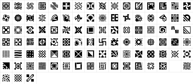 MiniPics Doohickies Character Map