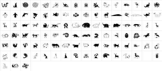 MiniPics LilCritters Character Map