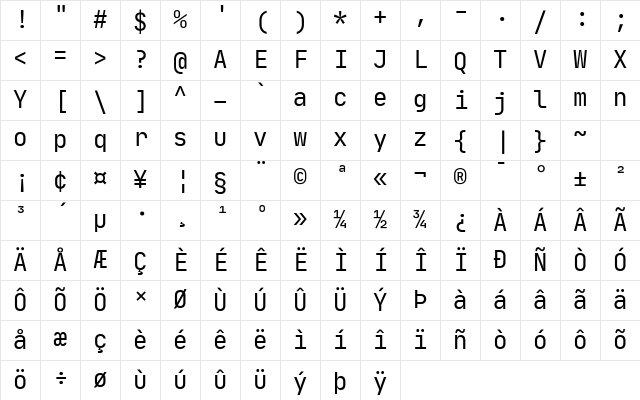 JetBrains Mono Regular Character Map JetBrains Mono Regular Character Map