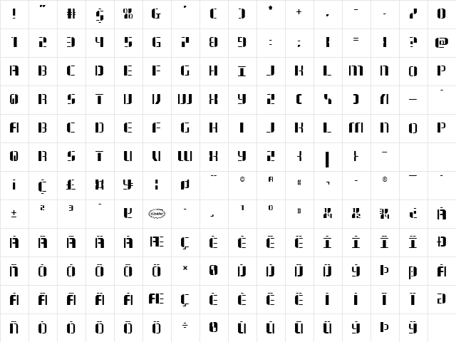 Jetway Regular Character Map Jetway Regular Character Map