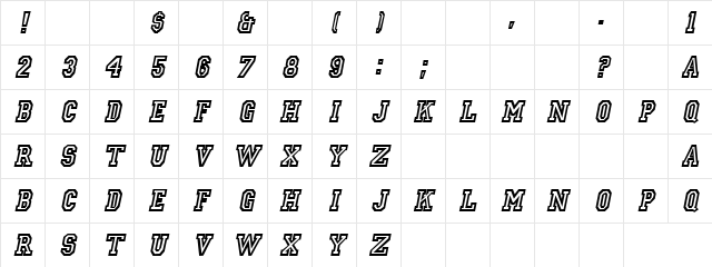 Jevons Oblique Character Map