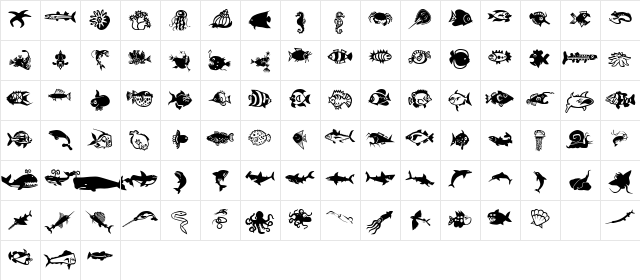 MiniPics LilFishies Character Map