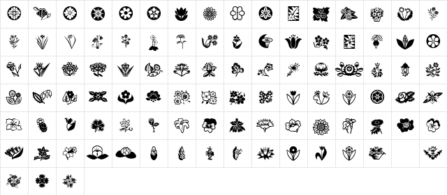 MiniPics LilFlowers Character Map