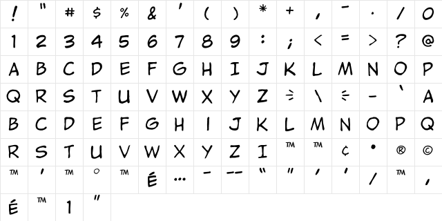 jibbajabba Regular Character Map