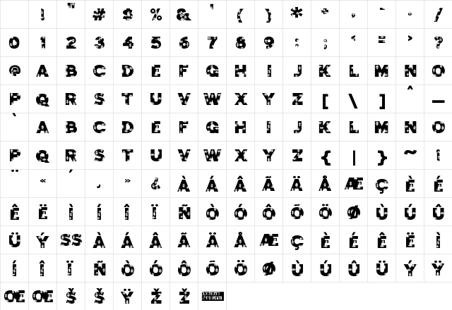 Jigsaw Trouserdrop Regular Character Map Jigsaw Trouserdrop Regular Character Map
