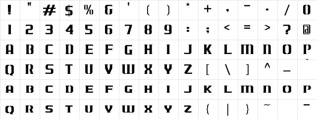 J-LOG Cameron Edge Small Caps Regular Character Map