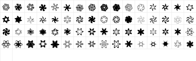 MiniPics-Snowflakes Roman Character Map MiniPics-Snowflakes Roman Character Map