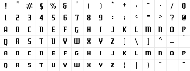 J-LOG Razor Edge Small Caps Regular Character Map