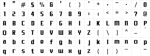J-LOG Rebellion Serif Normal Regular Character Map