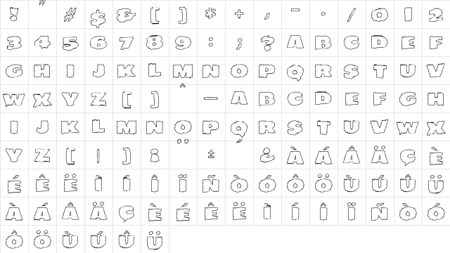 JMH EERIE OUT Regular Character Map