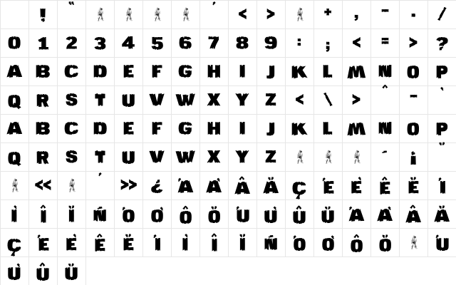JMH KATAN Regular Character Map JMH KATAN Regular Character Map