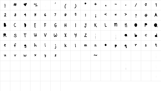 JoannePapercut Medium Character Map JoannePapercut Medium Character Map