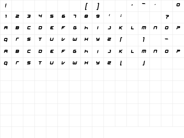 miniskap Regular Character Map