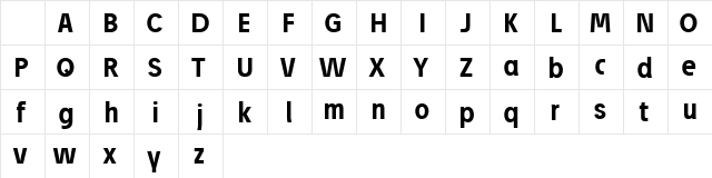 Josef reduced Bold Character Map Josef reduced Bold Character Map