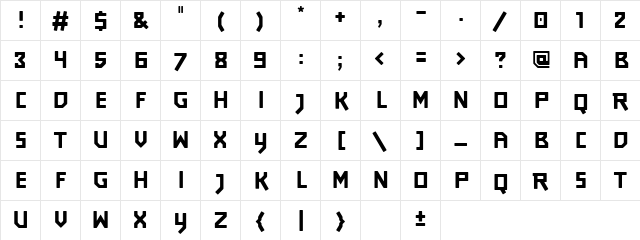 JourneyPS3 Regular Character Map
