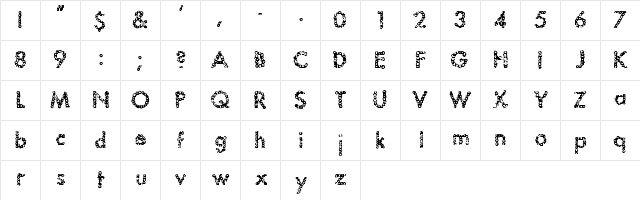 JptBubbles Regular Character Map