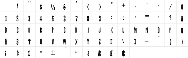 Judas Regular Character Map