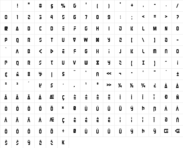 Judge Condensed Condensed Character Map Judge Condensed Condensed Character Map