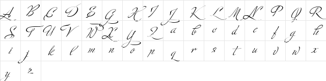 Ministry Script Stylistic HFF Regular Character Map