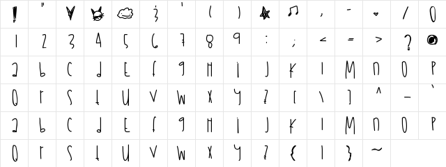 JulyFireworks Medium Character Map