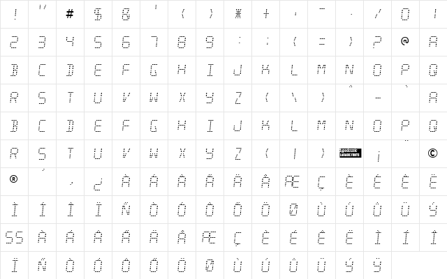 Minisystem Regular Character Map