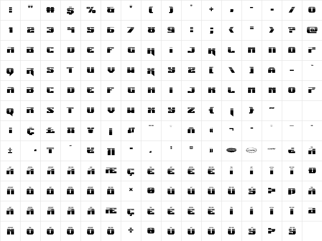 Jumpers Halftone Regular Character Map Jumpers Halftone Regular Character Map