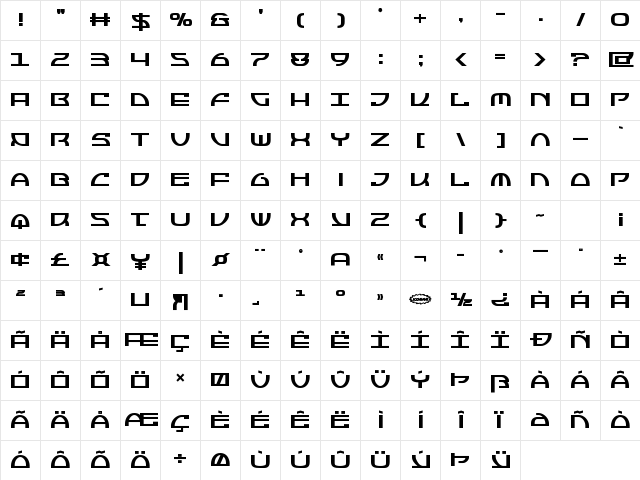 Jumptroops Bold Bold Character Map Jumptroops Bold Bold Character Map