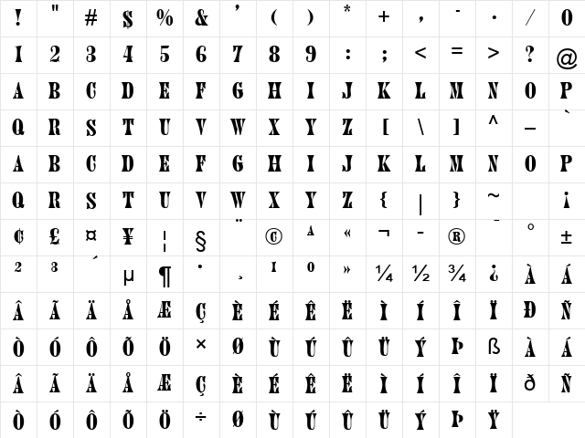 June Normal Character Map